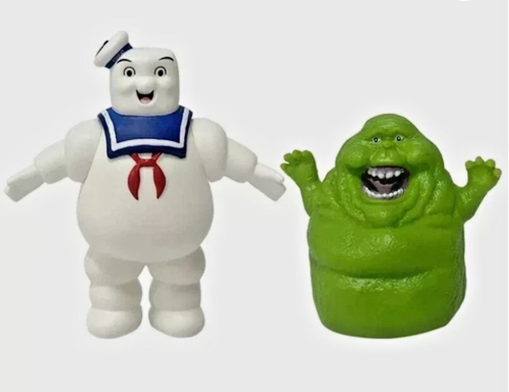 GHOSTBUSTERS-MARSHMALLOW MAN AND SLIMER FIGURES-NEXT DAY FREE SHIPPING