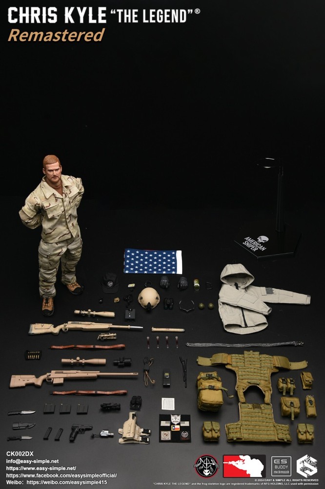 Easy & Simple Chris Kyle The Legend Remastered Deluxe Ver CK002DX 1/6 Figure