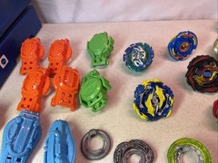 Lot of 20 Beyblade Tops Hasbro Collection Plus Rip Cords And Launchers