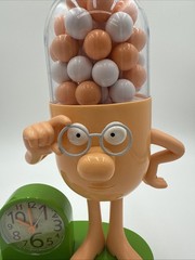 Vintage Mr. Contac Japanese Drug Advertisement Mascot Figure Alarm Clock Used