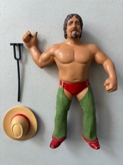 WWF LJN Wrestling Superstars Terry Funk Figure Hat Branding Iron Poster Card WWE