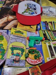 TMNT Teenage Mutant Ninja Turtles Vintage Toys 90s Hat Books Cards Party Cup Lot