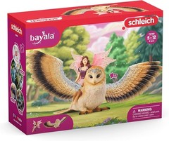 Schleich Fairy in Flight on Glam Owl Bayala Imaginative Playset Toy Figures