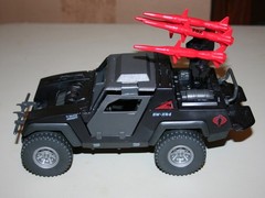 GI JOE 1984 Cobra Stinger jeep with driver and blueprints