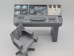 Custom 1:12 Mission Control Radar Panel w/ Operator Chair Diorama Prop Set TYPE1