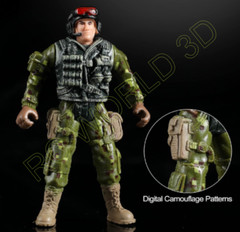 Army Men Action Figures Set OF 12 +12 WEAPON SET PLASTIC ABS GREEN BARRETS 1:18