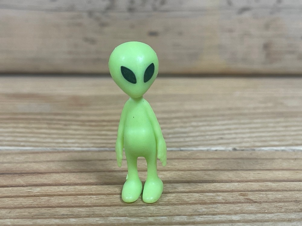 Alien Martian Green Glow In The Dark Action Figure 1.5” Outer Space Man UFO Toy