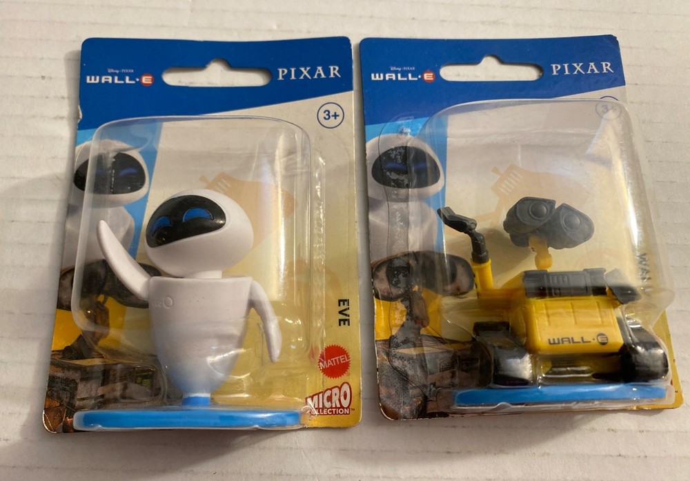 Disney Pixar WALL-E & EVE Cake Toppers Collectible Mattel New Sealed Lot Of 2