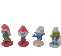 The Smurfs Figures Vintage Lot Of 4 PVC By Peyo 1.5 in. Tall