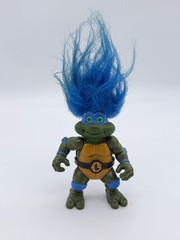 Vintage 1993 TMNT Teenage Mutant Ninja Turtles Troll Figure – Leonardo Blue Hair