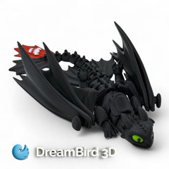 Flexible dragon “Toothless” – a moving toy for children and adults Medium