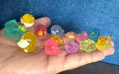 Miniature Resin Pokemon Figures – Set of 13 – Glow in Dark – by BANDAI – NEW