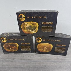 Mattel Jurassic Park Amber Collection Retired Velociraptor Lot JP3 Big One Tiger