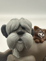 VTG 1990 Disney 101 Dalmatians Colonel Dog and Sergeant Tibbs the Cat PVC Figure