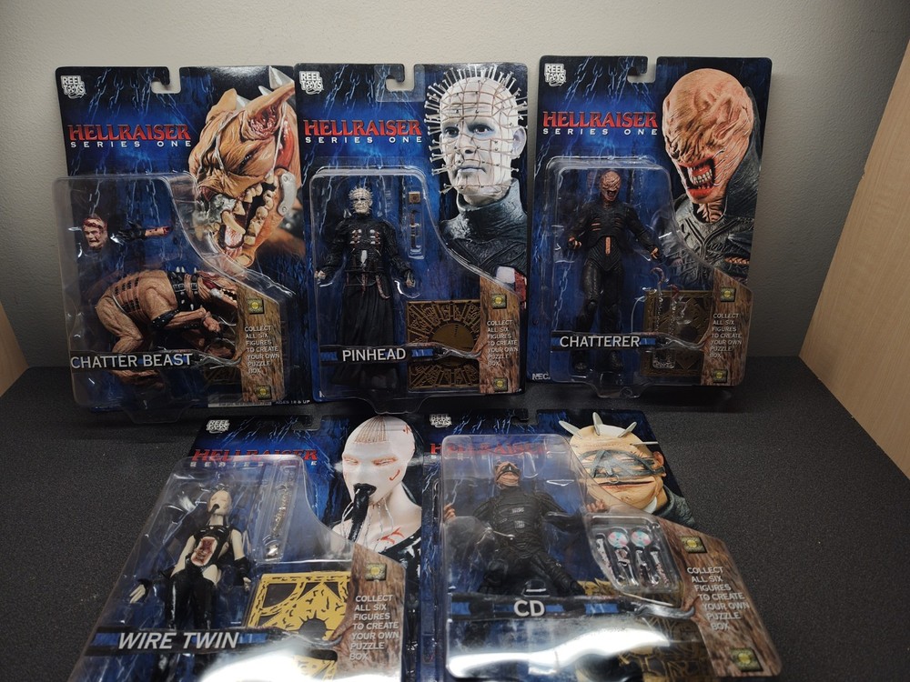 Lot of 5 2003 NECA Reel Toys Hellraiser Series One Action Figures NEW ON CARD