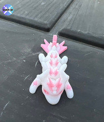 Mini Pink and White 3d Printed Lightning Dragon Articulated Flexi