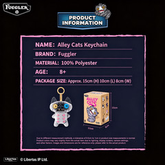 Fuggler Dark Alley Night Cat Plush Toy Keychain Blind Box Charm 3.9in Gift