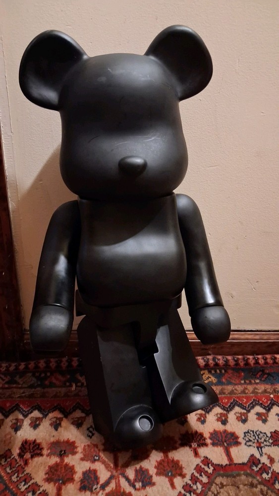 Authentic Bearbrick 1000% Black Basic 70cm Medicom Toy Good Condition No Box