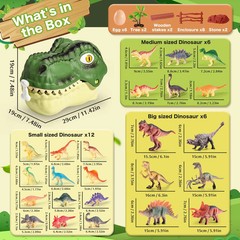 Dinosaur Toys for Kids 3-5,45PCS Realistic Jurassic Dinosaurs Figures with Eg…