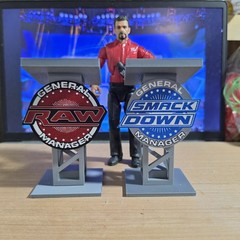 WWE Mattel Elite RAW/SMACKDOWN Anonymous General Manager Podium Accessory Bundle