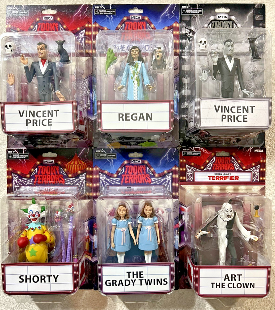 NECA TOONY TERRORS SET OF 6 KILLER KLOWNS / TERRIFIER / THE SHINING ++ **NEW**