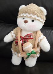 Fully Jointed Handmade 12″ Christmas Gingerbread Man Teddy Bear Limited Edition