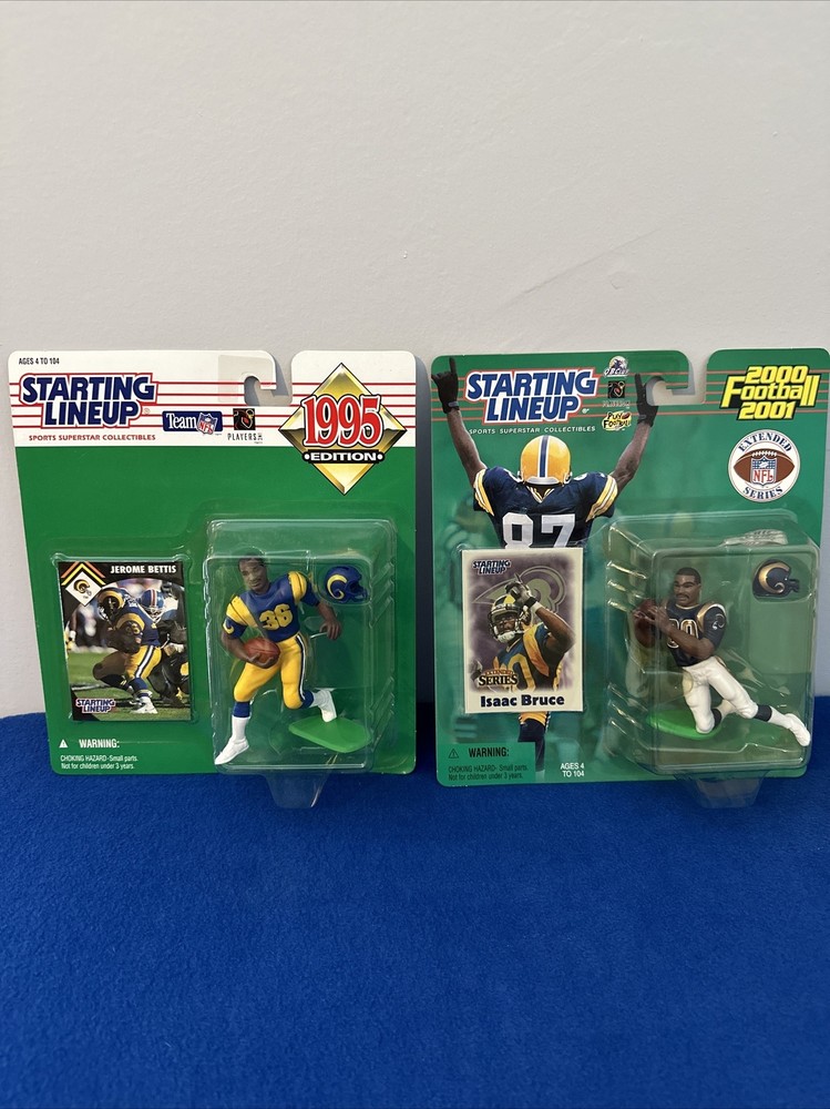 Starting Lineup 1995 JEROME BETTIS + 2000 ISAAC BRUCE St Louis Los Angeles Rams