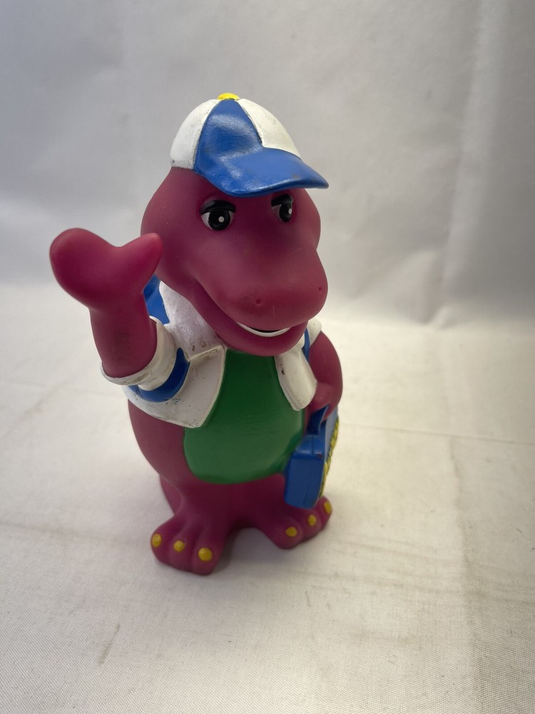 Vintage Barney Purple Dinosaur Coin Piggy Bank Back to School 1992 Lyons Group