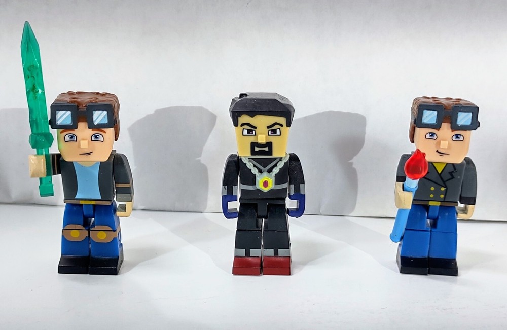 Tube Heroes Action Figures 3″ Tall lot of 3