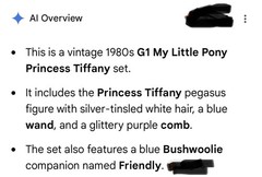 VTG 1980s G1 My Little Pony Princess Tiffany W/ Friendly Bushwoolie, Comb, Wand