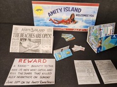 1/6 SCALE Dollhouse Mini JAWS Amity Island Signs, Pamphlets, Police Report, Pics