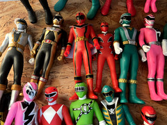 24pc Power Rangers Super Sentai Vinyl Figure Lot Bandai Japan 1990s Used