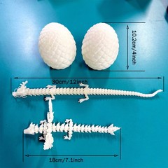 2PCS/Set 3D Printed Dragon Egg Model,Articulated Animals figure,Toys Home Decor