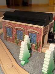 100 Piece SET ! THOMAS FRIENDS TRAIN WOODEN RAILWAY 1992 , #99402 !