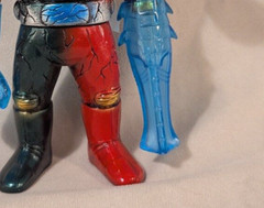 Realhead Bootlegman Clear Blue Sofubi Figure Green Red Gold Silver Paint