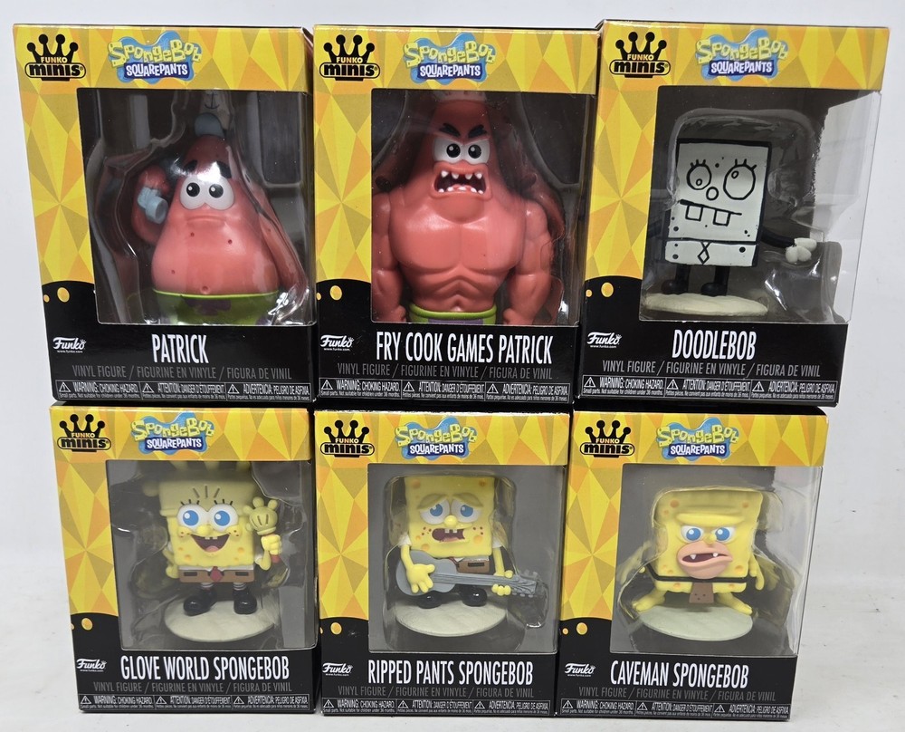 NWT SpongeBob Squarepants – Funko Minis – Complete Set 6 Exclusive Vinyl Figures