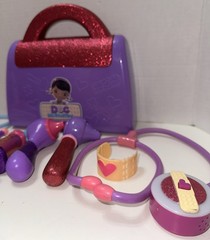 Disney Jr Doc McStuffins Doctor Kids Medical Pretend Play Purple Bag with Sounds