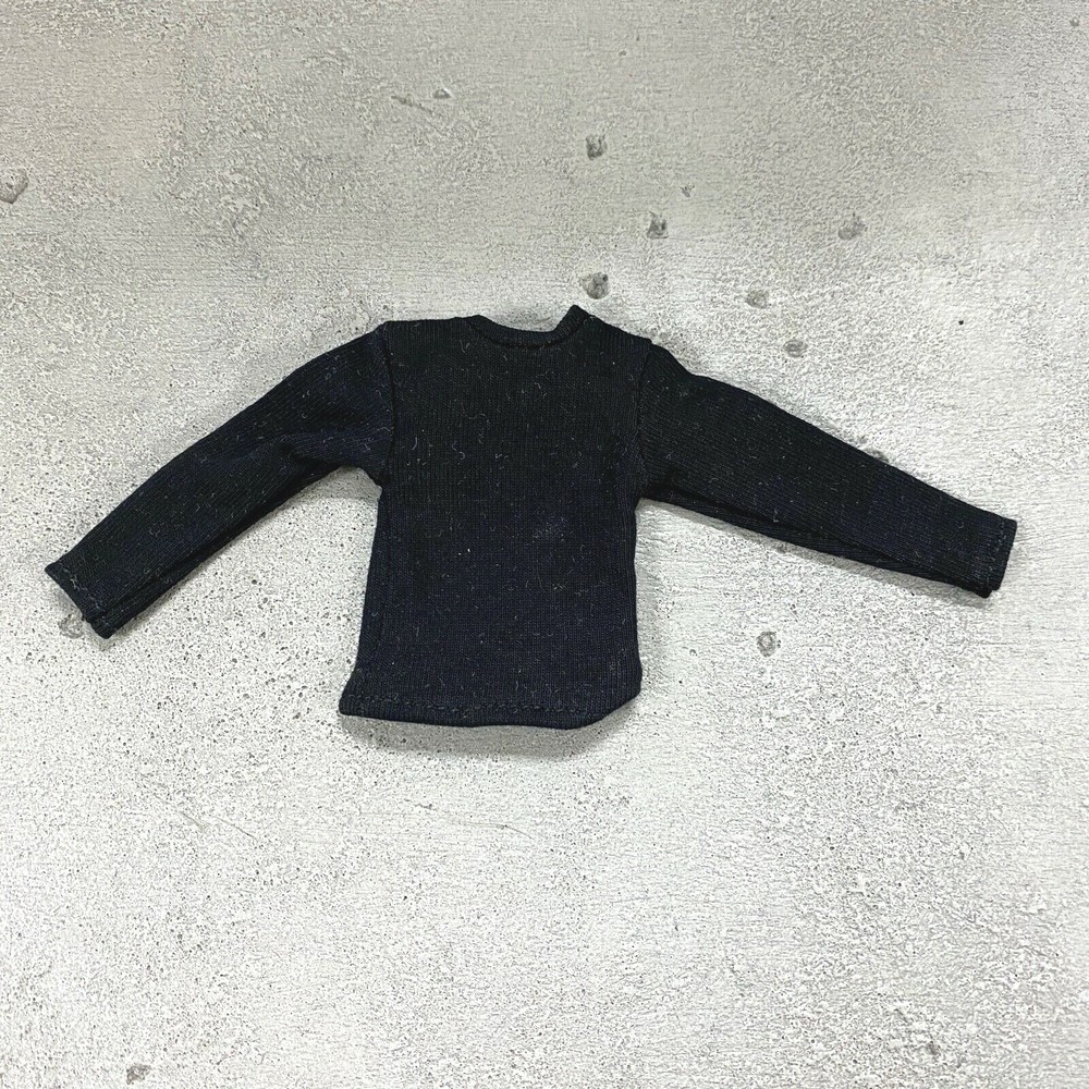 MO-LT-BK: 1/12 Black long sleeve shirt for 6″ Slim Action Figure body