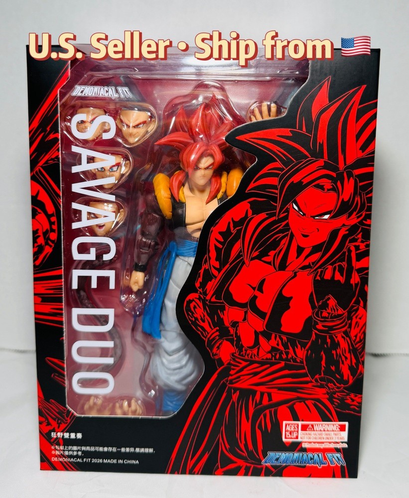 Dragon Ball Z Gogeta Super Saiyan 4 SSJ4 SAVAGO DUO Action Figure – US STOCK