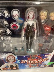 MAFEX Spider-Man Action Figure Lot Spider-Man, Ghost Spider, Carnage, Miles