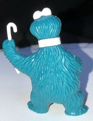 Vintage TAP DANCING COOKIE MONSTER Tara Toy PVC Muppets SESAME STREET Hat CANE