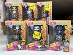 Lot Of (6) Boxy Girls Pets Yummies Violet Stripes Buttons Yummies Lulu Fluffy