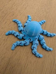 Octopus Flexi Fidget Toy Blue Fully Jointed.