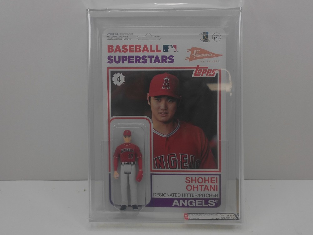 SUPER7 2021 TOPPS BIG LEAGUE REACTION FIGURE MLB BASEBALL SHOHEI OHTANI AFA 85+