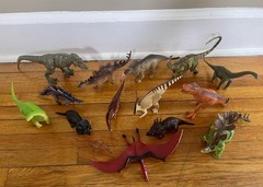 Lot of 15 Dinosaurs Action Figures Assorted Sizes and Brands