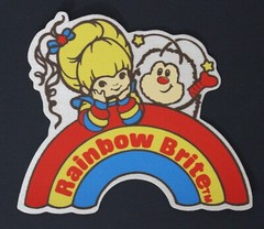 1980s RAINBOW BRITE CLOTH STICKER 9 x 9.5 cm (3.5″ x 3.75″) Reflective White HTF