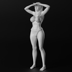 1/12 1/24 1/35 Swimming Costume Girl Figure Unassembled Unpainted Resin Model