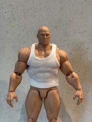 SU-TKP-WHT: 1/12 fabric White tank top for 6″ muscular body or 7″ WWE Adam body