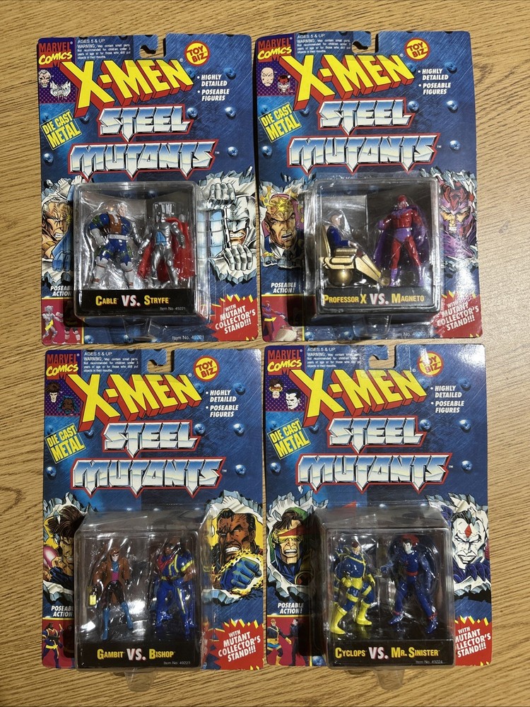 Marvel Comics X-Men Steel Mutants Die Cast Metal Complete Set Of 4