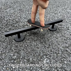 Fingerboard Rail Aluminum Skate Obstacle Non Slip Base 9.8in Black